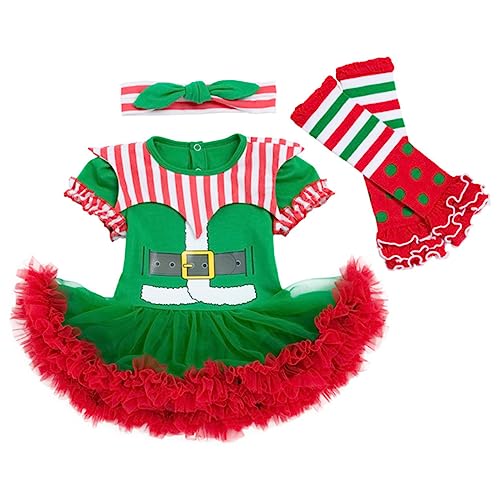 LIFKOME 2 Sätze Kleid Babyanzüge Babykostüm -Kit weihnachts party weihnachtsklamotten weihnachtsdeko -Weihnachtsoutfit Weihnachtsbedarf Requisiten für Weihnachtskostüme Polyester von LIFKOME