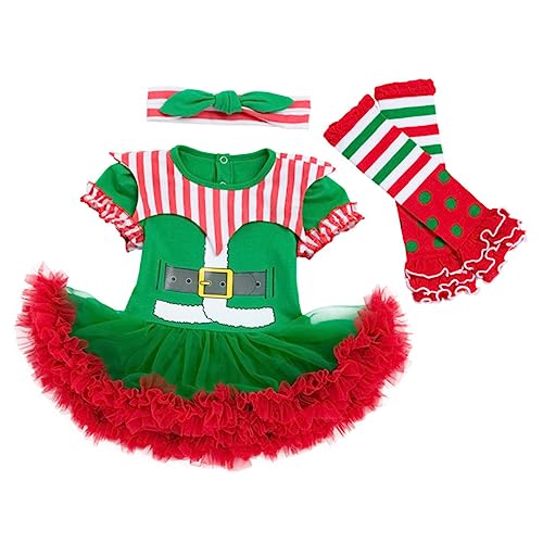 LIFKOME 2 Sätze Kleid weihnachtsklamotten weihnachtskostüme outfit Neugeborenes Onsie Weihnachtself-Pyjama für Kleinkinder -Weihnachtsoutfit weihnachtsdeko Weihnachtsbedarf Garn von LIFKOME