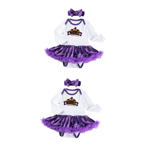 LIFKOME 2 Sätze Langärmliges Stramplerkleid Babykleidung für Mädchen Halloween-Babykleidung Halloween Babykleidung Halloween Strampler Kleidung für neugeborene Mädchen Babykostüm von LIFKOME