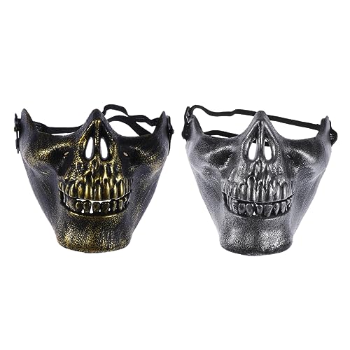 LIFKOME 2 Stk Totenkopf Halbmaske Halloween Geisterhauben Maske Halloween-trickmaske Skelett-maskerademaske Schädelhalbmaske Für Männer Totenschädel Halbmaske Für Herren Schutz Mann Bilden von LIFKOME