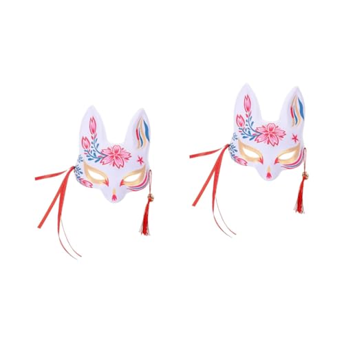 LIFKOME 2 Stück Fuchs Dämonen Maske Karneval Fuchs Maske Cosplay Maske Party Zubehör Japanischer Stil Füchse Maske Tiermaske Requisiten Maskerade Party Maske Halbe Gesichts von LIFKOME