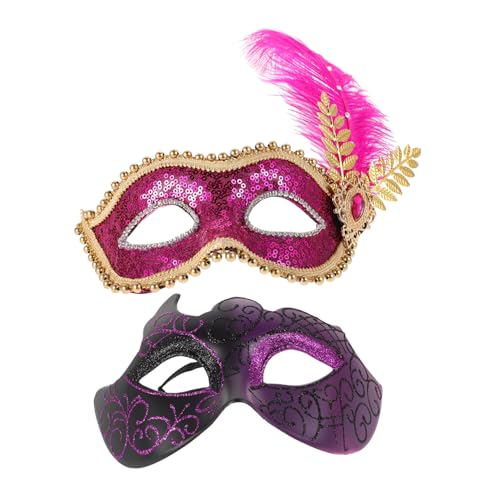 LIFKOME 2 Teilige Maskenmaske Für Frauen Im Römischen Vintage Stil Und Glitzernden Pailletten Vintage Und Antike Masken Abend Und Abschlussballmaske von LIFKOME