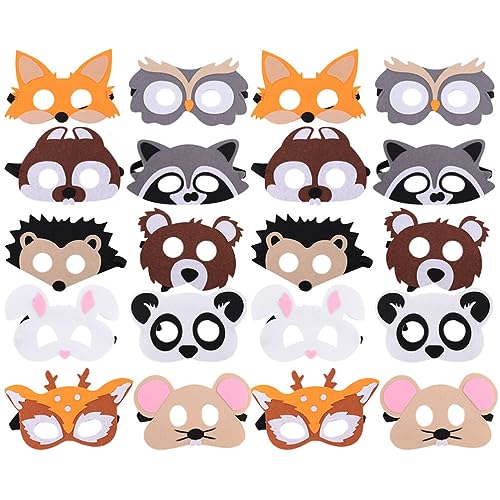 LIFKOME Tier für Kinder 20 Stück Filz Dekorative Halbmaskerade-accessoires für Jungen und Mädchen Partys Cosplay von LIFKOME