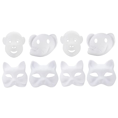 LIFKOME 24 Stk leere Maske Party-Cosplay-Masken Abschlussball-Affenmaske DIY Tier Bühnenauftrittsmaske Kostüm halloween masken halloweenmaske Cosplay-Zubehör Maskerade liefert Papier Weiß von LIFKOME