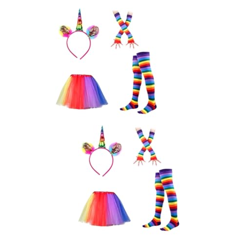 LIFKOME 2St Ballettröckchen Schleifenrock Tutu-Rock für Mädchen Geburtstags-Outfit Regenbogen-Tutu-Kleid Regenbogen-Tüllrock Mädchen-Outfit Jeansrock Tutu-Anzug Fotografie tutu Ballettrock von LIFKOME