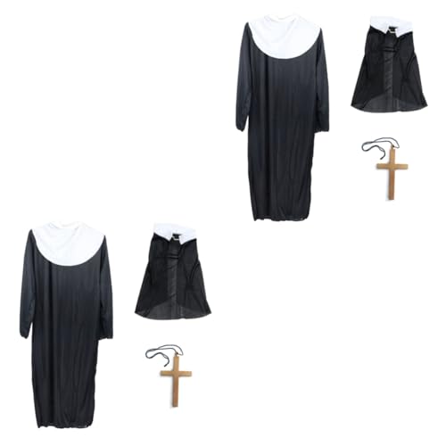 LIFKOME 2St Cosplay-Kostüme halloween costume halloween kleidung costume de halloween frauenkleidung Nonne Kostümzubehör Nonne Cosplay-Outfit Halloween-Kostüme für Frauen Nonnenkostüm von LIFKOME