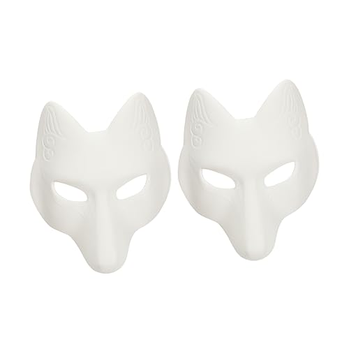 LIFKOME 2St Fuchs Maske halloween masken halloweenmaske Performance mask halloween masks Animal mask Gesichtsmaske selber machen Wolf Cosplay Cartoon-Partymaske tierische Maske Eva Weiß von LIFKOME