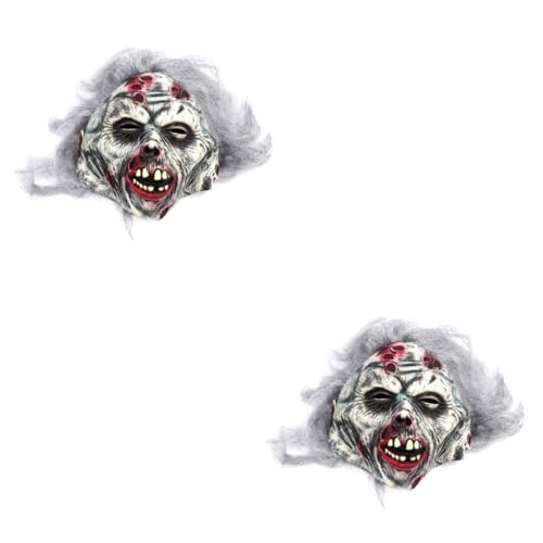 LIFKOME 2St Grauhaarige Zombie-Horrormaske aus Halloween-Partymaske gruseliger Zombie Halloween-Party-Requisiten halloween costume halloween Halloween-Requisite Silikonmaske von LIFKOME