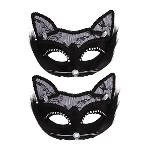 LIFKOME 2St Maskerade Maske Halloween-Spielzeug Nachtclub-Masken Gesichtsmaskenkostüm halloween maske halloween-maske Cosplay-Tiermaske Tanzparty-Maske PVC Black von LIFKOME