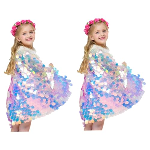 LIFKOME 2St Paillettenmantel Mädchen Umhang prinzessin zubehör Accessoires für Mädchen süße Accessoires halloween costume halloween kleidung Performance-Kleidung Paillettenumhang von LIFKOME