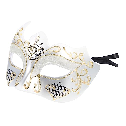 LIFKOME 2St Polygonale Notenmaske Venezianisches Augenkostüm Halloween-Party-Dekor halloween dekoration halloween-dekoration Maskenstütze Festival-Accessoire Plastik Weiß von LIFKOME