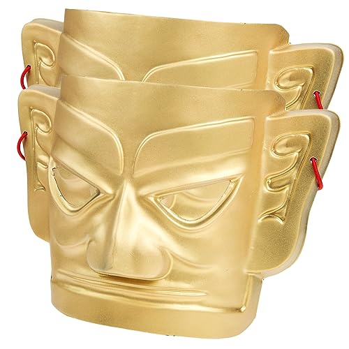 LIFKOME 2St Tanzmaske chinesische masken gruselige Maske Kostümmasken Fuchsmaske Cosplay halloween masken halloween gesichtsmaske Plastikmaske für Erwachsene dekorative Masken PVC Golden von LIFKOME