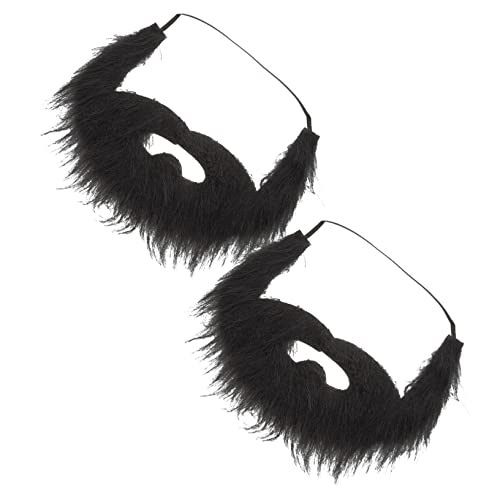 LIFKOME 2St falscher Bart Fake Beard Fake Schnurrbart Fake Mustache Fasching Schnurrbart falscher Schnurrbart gefälscht dekorativer Schnurrbart Bartdekoration für Erwachsene Flanell Black von LIFKOME