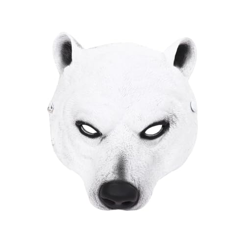 LIFKOME 2st Eisbär-maske Masken Für Tanzpartys Tierisches Gesicht Tier-halloween-kostüm Halloween-schleichmasken Karnevalstiermasken Tierische Partymaske Stütze Anzieh-tiermaske Weiß Pu von LIFKOME