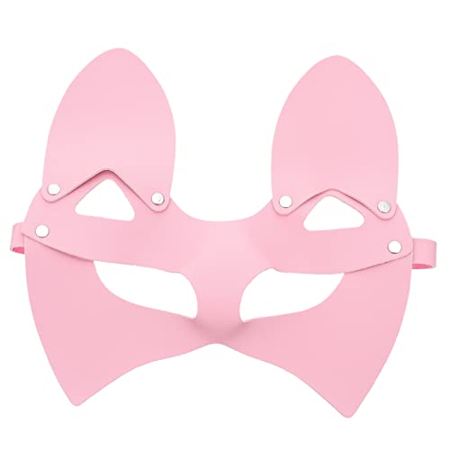 LIFKOME 2st Fuchsmaske Aus Leder Halloween-cosplay Süße Halloween-masken Tier Mit Halbem Gesicht Festival-masken Für Erwachsene Fuchsmasken Halloween-fuchs Halloween-maskenstütze Rosa von LIFKOME