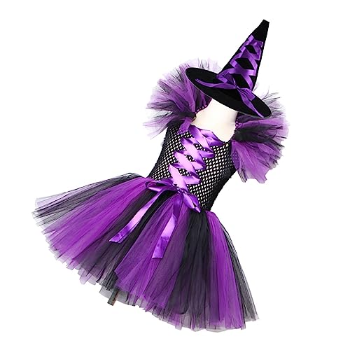 LIFKOME 2st Halloween-kinderkleid Tüllkleid Für Mädchen Mädchen-tüllkleid Abs Halloween-tutu-kleid Halloweenkostüm Cosplay-kleid Performance-kleid Mädchen-tutu-kleid Violett Nylongewebe von LIFKOME