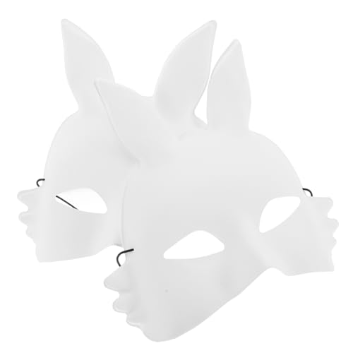 LIFKOME Unfertige Maske Weiße Pvc-hasenmaske Halbmasken für Halloween Cosplay Basteln von LIFKOME