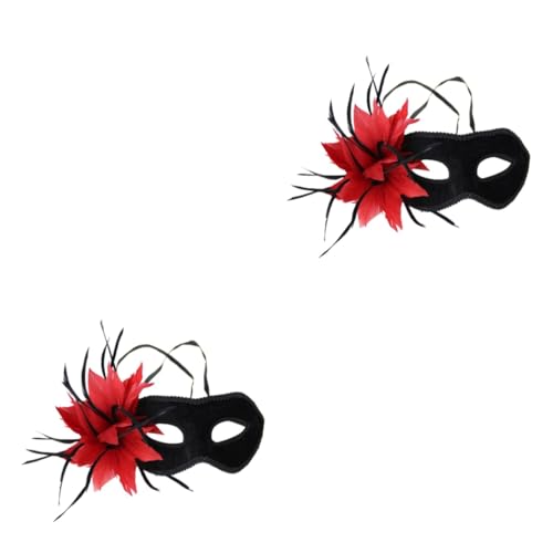 LIFKOME 2st Maskerade Maske Abschlussball-party-maske Kostüm Spitze Maske Karneval Venezianische Maske Maskerademasken Kostümmasken Für Frauen Cosplay-masken Kostüme Simulation Feder Rot von LIFKOME