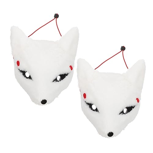 LIFKOME 2st Plüsch-fuchs-maske Masken-cosplay Gesicht Maskerade Fuchsmaske Füchse Wolf Katzenmasken Hund Exquisite Tiermaske Halloween Fuchsmaske Und Pelzige Maske Hirsch Maske Pvc von LIFKOME