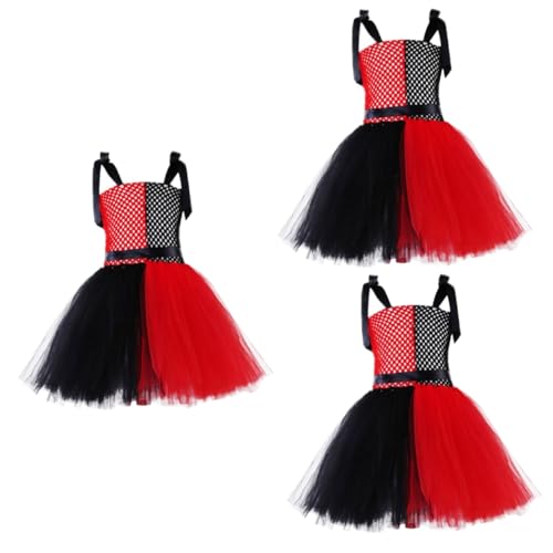 LIFKOME 3 Stk Performance-Kleid kinderkleider kinderkleidung igelkostümkinder weihachtsgeschenk Weihnachtskleid aus Tüll Kleinkind Mädchen Tüllkleid Clownskleid für Mädchen Clown-Kleid von LIFKOME