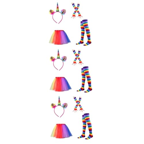 LIFKOME 3St Tutu-Anzug Kinderrock Tutu für kleine Mädchen Regenbogenkostüm für Mädchen funkeln halloweenkostüme für kinder halloween kleider für kinder Ballettrock Ballettröckchen von LIFKOME