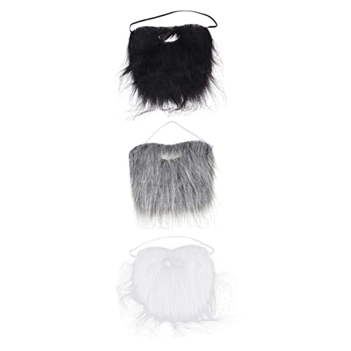 LIFKOME 3St falscher Bart falsche Schnurrbartstütze Bärte Halloween-Foto-Requisiten falscher Schnurrbart Fasching Schnurrbart Beard Set falsche Bartrequisiten gefälschte Bartdekore Stoff von LIFKOME