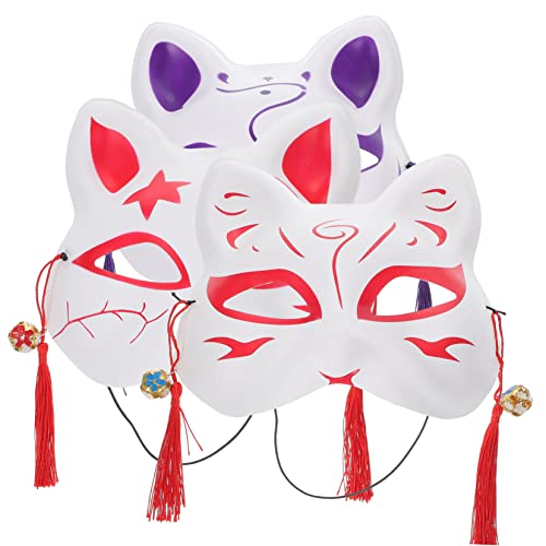 LIFKOME 3St japanische Maske halloween costume halloween kleidung Maskenball Maske Halloween-Kleidung Kostüm für Kinder Halloweenkostüm Halloween-Masken für erwachsene Frauen Füchse Maske von LIFKOME