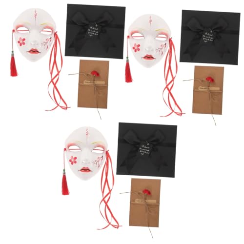 LIFKOME 3st Hanfu-maske Party-gesichtsmaske Maskenstütze Cosplay-maske Halloween-maske Streichmasken-dekor Maskerademaske Für Erwachsene Halloween-dekoration Erwachsene Frauenmaske Plastik von LIFKOME