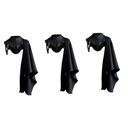 LIFKOME 3st Mittelalterlicher Mantel Halloween-Cosplay-Gewand Cosplay Umhang Kostüm EIN Schulter Cape Kapuze Cosplay Kostüm Vampirumhang Vintage-kostümumhang Umhang Mit Kapuze Rittermantel von LIFKOME