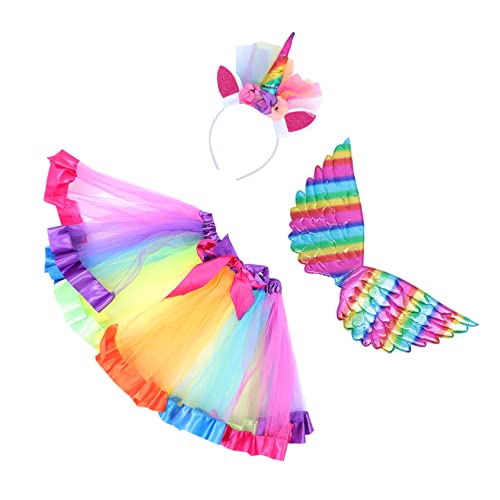 LIFKOME 4 Sätze Ballettröckchen verkleidung kinder karnevalskostüme kinder Tutu-Rock Mädchen Anzug Tutu für kleine Mädchen hochzeitskleid Performance-Kostüm lustiges Kleidungsset Polyester von LIFKOME