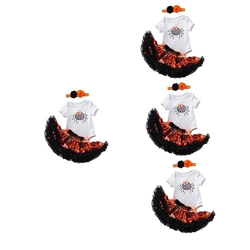 LIFKOME 4 Sets Halloween Kostüm Kleinkind Mädchen Kleidung Kleidung Cartoon Halloween Kostüme Rock Anzug Halloween Cosplay Halloween Outfits Anzüge Set Garn von LIFKOME