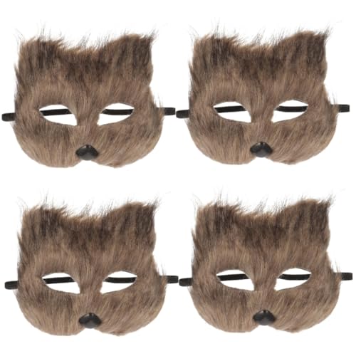 LIFKOME 4 Stück Fuchs Maske Cosplay-Fuchsmaske Maskerade Pelzmaske Fursuit halloween maske halloween-maske Halloweenkostüm Cosplay Fuchsmaske für Party Tiermaske im japanischen Stil Flaum von LIFKOME