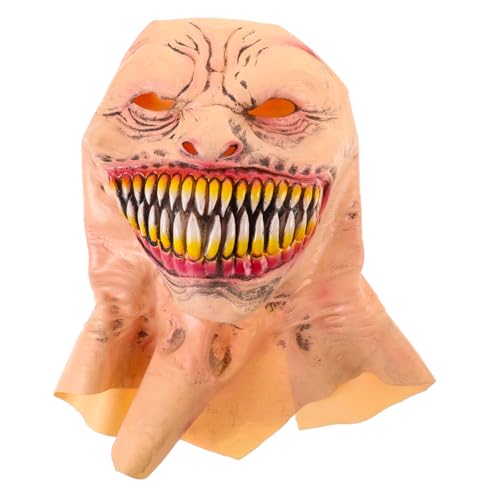 LIFKOME 4 Stück Halloween-Maske halloween mitgebsel halloween oblaten Cosplay-Maske gruselige Gesichtsmaske Halloweenkostüm Bühnen-Performance-Requisite Halloween-Gesichtsabdeckung Khaki von LIFKOME