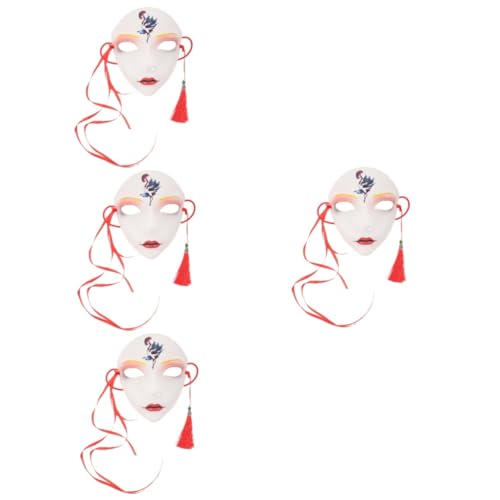 LIFKOME 4 Stück Hanfu-Maske halloween hlloween seiten markiese maskenmaschiene Ausdruck Cosplay Kimono-Masken Vollgesichtsmaske lustige Maske Maskerade-Maske Erwachsene Frauenmaske Plastik von LIFKOME