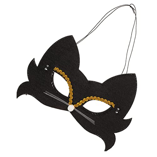 LIFKOME 4 Stück Katzenmaske Abschlussball Maske Tiermaske für Mädchen Fuchsmasken Frauen-Maskerade-Maske halloween masken halloweenmaske Tiermaskenspielzeug Tiermaske für Kinder Tuch Black von LIFKOME