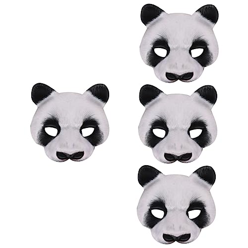 LIFKOME 4 Stück Panda-Maske Tier-Cosplay-Maske halbmaske halloween Maskentier Abschlussball Maske costume de halloween halloweenkostüme Cosplay-Tiermaske Halloween-Tiermaske Eva Weiß von LIFKOME