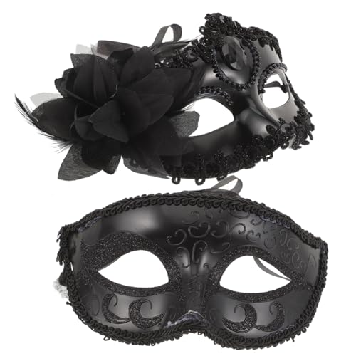 LIFKOME 4 Stück Venezianische Outfits für Mädchen Paar Maskerade Augenabdeckung Halloween-Auge halloween masken halloweenmaske Halloween-Requisiten Masken für Party Plastik Black von LIFKOME