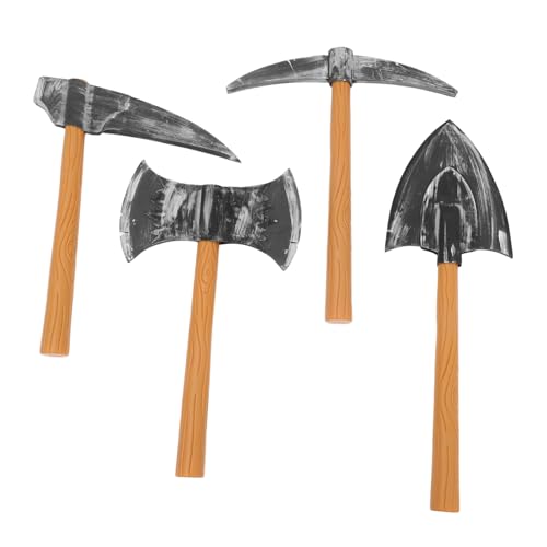 LIFKOME 4 Stück Zwergen-Requisiten Schaumstoff-spitzhacke-Requisite Kostüm Cosplay-spitzhacke Spielzeugaxt Halloween Hammerstütze Cosplay-Hammer Zwerg Kostüm Henkeraxt Kostüm Eva von LIFKOME