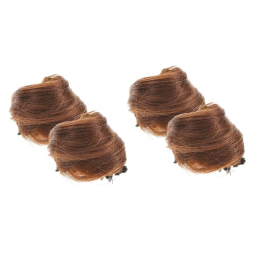 LIFKOME 4 Stück gefälschter Katzenohr-Fleischbällchenkopf Chignon-Haarknoten Stirnband mit Katzenohren fokuhila parücke fokuhila perücker Dutt haarteil Katzenohr Haarknoten Haarteil von LIFKOME