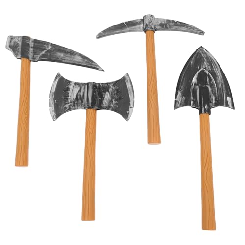 LIFKOME 4 Stücke Zwerg Spitzhacke Schaufel Set Realistische Requisiten für Halloween Cosplay Bühne Jungen und Mädchen Party von LIFKOME