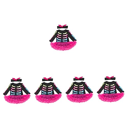 LIFKOME 5 Sätze Festival-skelett-kleid Stirnband Für Neugeborene Strampler Für Kleinkinder -halloween-outfit Kinder Stirnbänder Halloween-kostüm Für Neugeborene Babyrock Baumwolle von LIFKOME