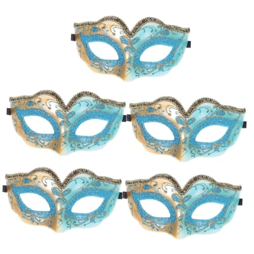 LIFKOME 5st Halbmaske Für Kinder Halloween Halbgesichtsmaske Für Kinder Luxusmaske Maskenstütze Für Schutzmaske Coole Maske Kindermaske Mythologische Ventianische Maske Sky-blue Plastik von LIFKOME