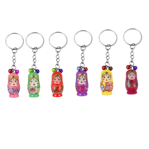 LIFKOME 6stücke -schlüsselanhänger Aus Holz Bunte Taschen-dekore Cartoon-Keychain Kreative Puppen Anhänger DIY Schlüsselringe LIFKOME 6stücke -schlüsselanhänger Aus Holz Bunte Taschen-dekore Cartoon-Keychain Kreative Puppen Anhänger DIY Schlüsselringe von LIFKOME