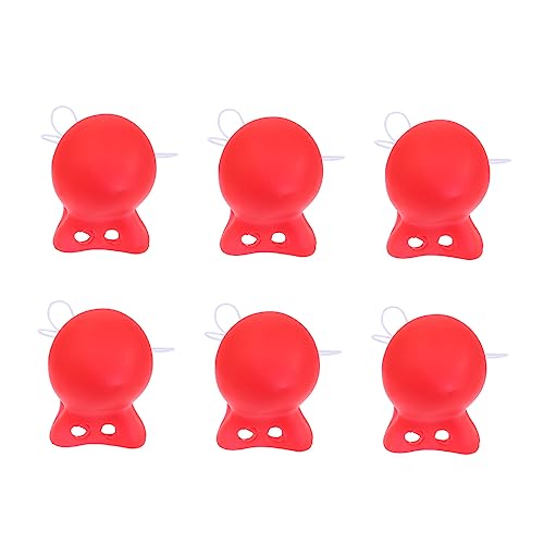 LIFKOME 6st Clownrote Nase Falsche Clownnasen Kostümparty-Accessoire Knifflige Clownsnase Abschlussball Requisiten Gesichtsschwamm Für Make-up Georgie Kostüm Für Kinder Vinyl-Material von LIFKOME