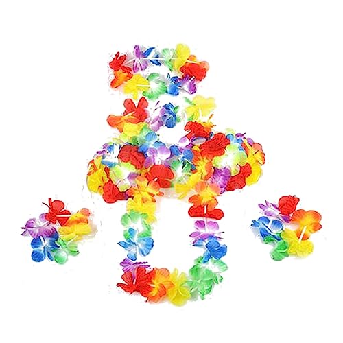 LIFKOME 6st Hawaii Hula Rock Bunt Hawaiianischer Hula-rock Strandparty-kranz Hawaiianische Blumenkette Tropischer Hula-tanzrock Hawaii-tanzgirlande Hawaiischer Grasrock Grastanzrock Yellow von LIFKOME