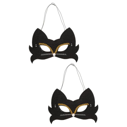 LIFKOME 8 Stk Katzenmaske Tiermaske Für Mädchen Waldtiere Filzmasken Maskerade-maske Für Frauen Cosplay-partymaske Maskerade-party-maske Fuchs-kostüm-masken Halloween-halbmasken Tuch Black von LIFKOME