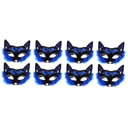 LIFKOME 8 Stk katze gesichtsmaske Halloween-Kostüme für Frauen Spitze Katze Gesichtsaccessoires halloween maske halloween-maske Augenmaske Halloweenkostüm Katzenmasken frauen masken Strass von LIFKOME