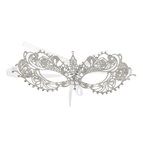 LIFKOME Diamant aushöhlen Maske Kostüme Abschlussball Requisiten Outfits Festival-Accessoire Ball Abschlussball halloween party halloween masken Frauenmaske Festivalmaske Spitze Silver von LIFKOME