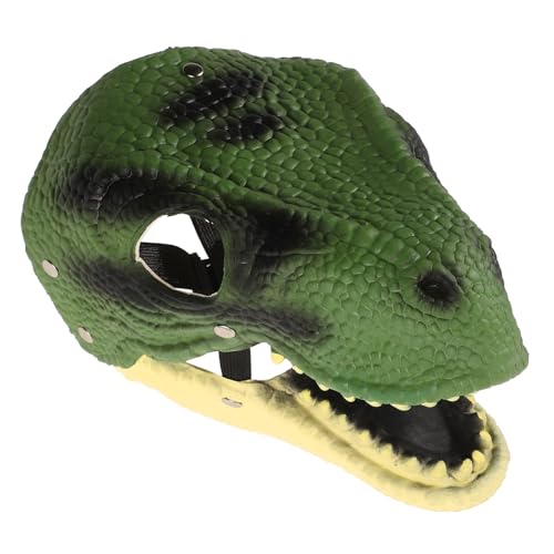 LIFKOME Dinosaurier-kopfbedeckung Drachen-halloween-dekorationen Streichmaske Velociraptor-maske Halloween-dinosaurier-kopfmaske Tyrannosaurus-maske Kopf Eines Dinosauriers Emulsion Green von LIFKOME