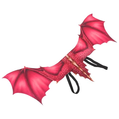 LIFKOME Drachenflügel Aus Vliesstoff Cosplay Drachenkostüm Herren Drachenkostüm Halloween-drachenkostüm Drachenkostüm Für Teenager Party-requisite Erwachsene Drachen Cosplay Flügel Rot von LIFKOME